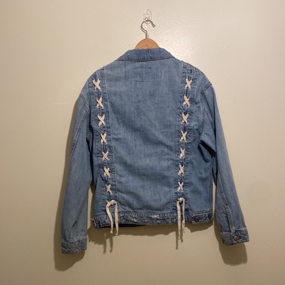 Zara Blue denim distressed Jacket. Size S. Style 8246/244/400